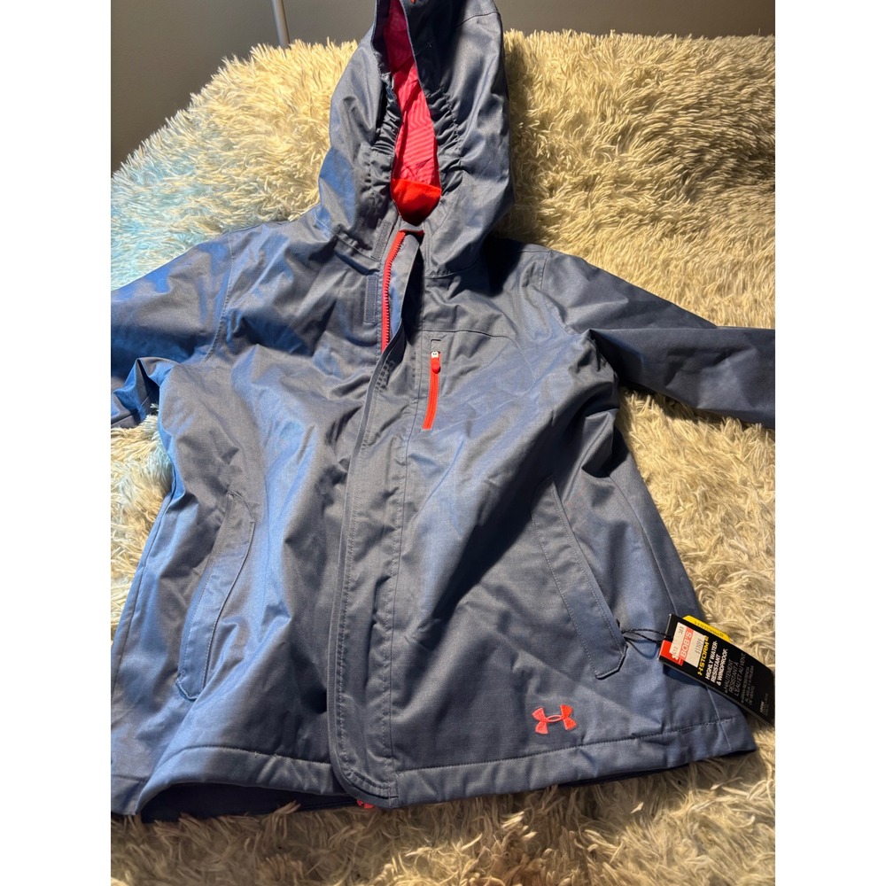 Under Armour Storm2‎ Girls Jacket Blue Pink YXL Water Resistant Windproof New